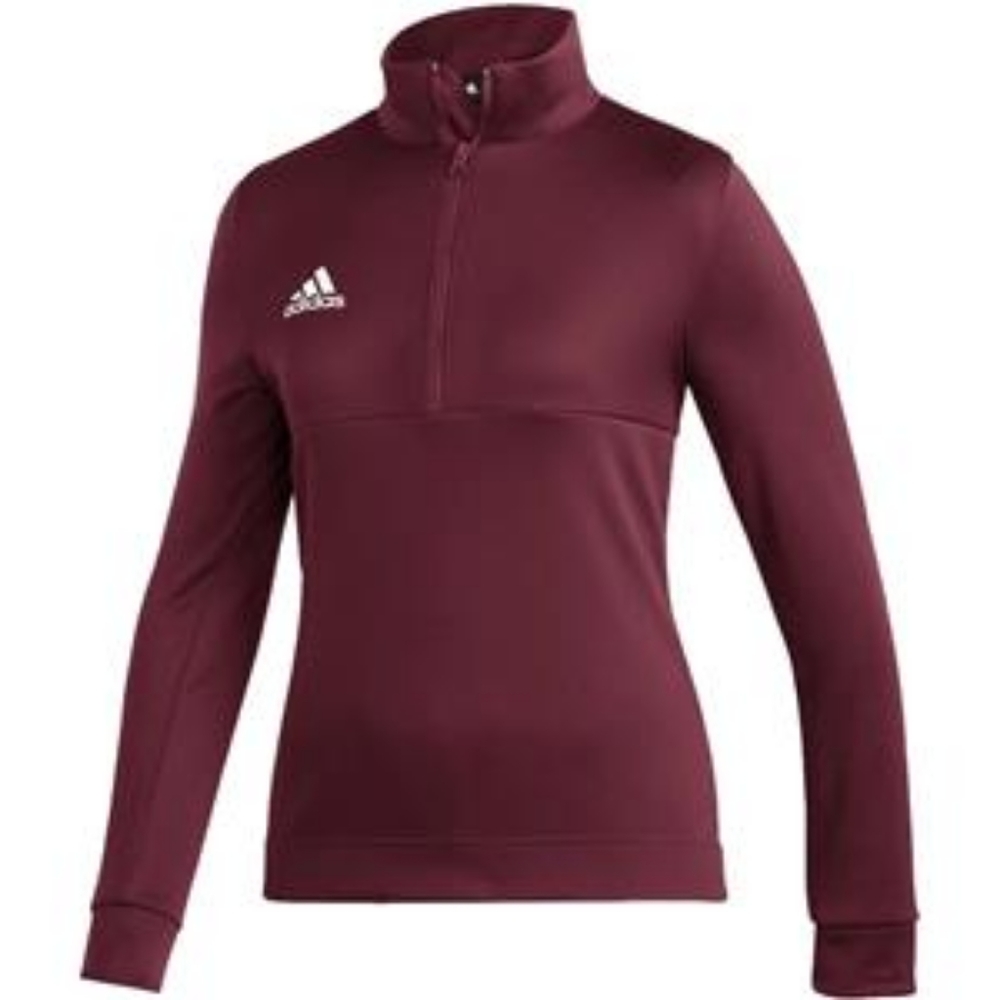 Adidas Team 1/4 Zip Pull Over Jersey Shirt Maroon w/ White Logo Medium NWT